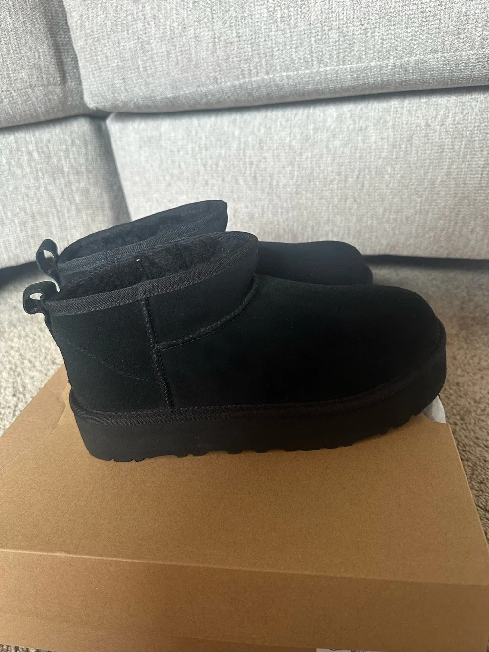 UGG Kids Mini Boot in Black Suede